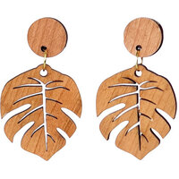 35mm Breezy Monstera Leaf - Cherry Wood