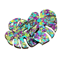 2 / 10  Breezy Monstera Chunky Glitter Earring Pendant