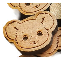 10 x Koala Face  - 15mm x 11mm - Wooden Cabochons