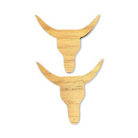 2 x 45mm LongHorn Earring Cabochons - Walnut