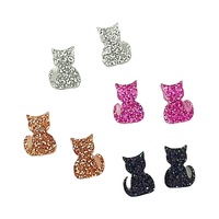 Beautiful Glitter - 12mm Cat Laser Cut - Cabochons