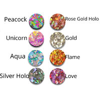 2 / 10  18mm Round Chunky Glitter Earring Cabs