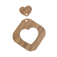 Heart n Hearts - Wooden Earring Pendants - Walnut
