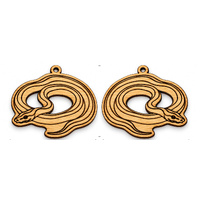 Black-Striped Snake Wooden Pendant Charm – Western Australian Snake – Laser Cut Reptile Jewellery Charm – Neelaps calonotos – 45mm