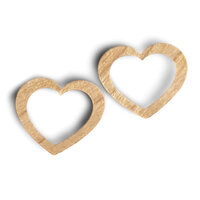  Wooden Heart  17mm-  Earring Drops - Cherry Wood