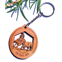 Rustic Wooden Key Ring Country Style Cherry or Walnut Laser Cut