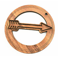 2 x Large Round - Arrow Cut Out Pendant Set  - Walnut  Western  50mm