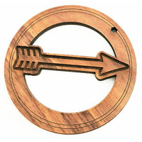 2 x Large Round - Arrow Cut Out Pendant Set  - Walnut  Western  50mm  -  Country Style