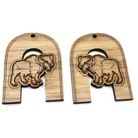 2 x Large Arc - Bison  Pendant Set  - Walnut  Western  40mm  -  Country Style