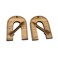 2 x Large Arc - Arrow  Pendant Set  - Walnut  Western  40mm  -  Country Style