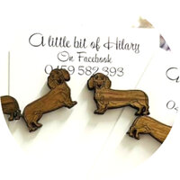 Dachsund Earring Sets  - Walnut  DOGS  25mm Medium  -  Country Style