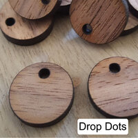 Drop Dots for Earring Toppers Laser Cut Walnut