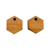 12mm Hexagon Drops for Earring Toppers Laser Cut Cherry