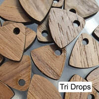 10 x 12mm Tri Drops - 5 Pairs - Walnut