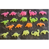 10 x Neon Dinosaurs 22mm Flatback Laser Cut Neon Acrylics 