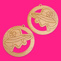 42mm Large Round - Betty Hat Pendant - Wood Choices