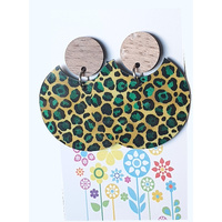 Eclipse Leopard - Stud Dangle Earrings - Hypo-Allergenic - Large