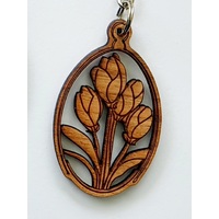 42mm Tulip Cut Out Pendant - Wood  & Acrylic Choices
