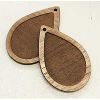 45mm Teardrop Pendant Bezel - 36mm inner - 3 Wood Choices - Free Inset Guide PDF