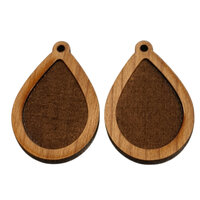 2 x 35mm Pendant Bezel - TearDrop - Inner 25mm x 18mm