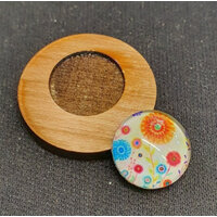 Wooden Cabochon Offset Round Bezel - Lots of Sizes