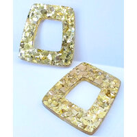 La Di Da Chunky Glitter Earring Pendants  45mm Acrylic