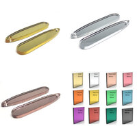 2 x 50mm Thin Mirror Paddles Acrylic Earring Pendants  - 12 Colours! 