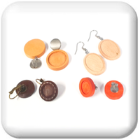 Wood Bezel Earrings
